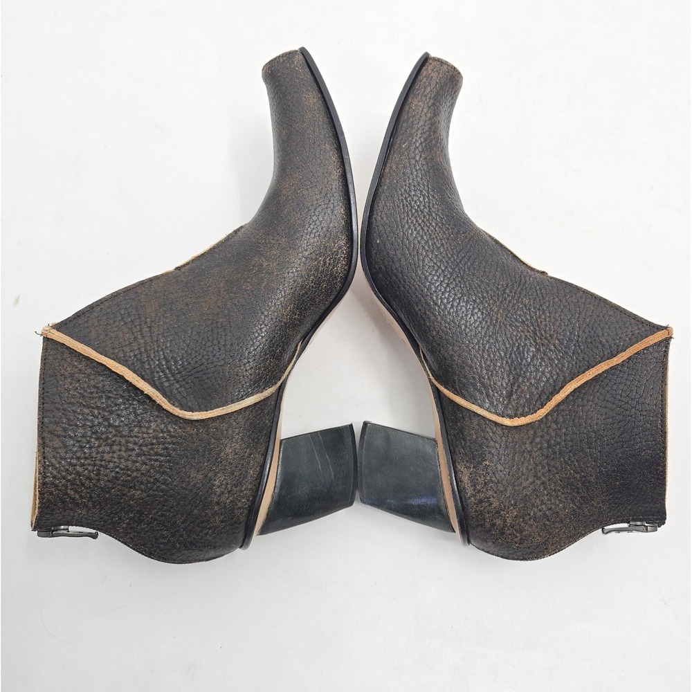 Cydwoq Ankle Boots Size 40 US 10 Brown Leather Back Zip Block Heel Hand Made USA - Picture 5 of 12